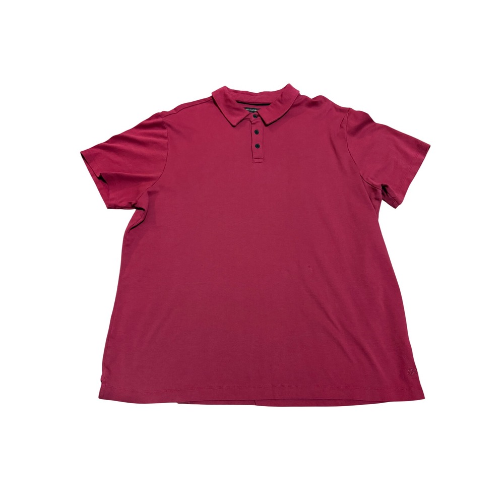 Banana Republic Mens Polo Shirt Burgundy Maroon Short Sleeve Cotton XL Preppy